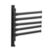 JYL HOME Swivel Hand Towel Bar Bathroom Swing Hanger Towel Rack Holder Matte Black Finish, Wall Mounted, 5-Arm