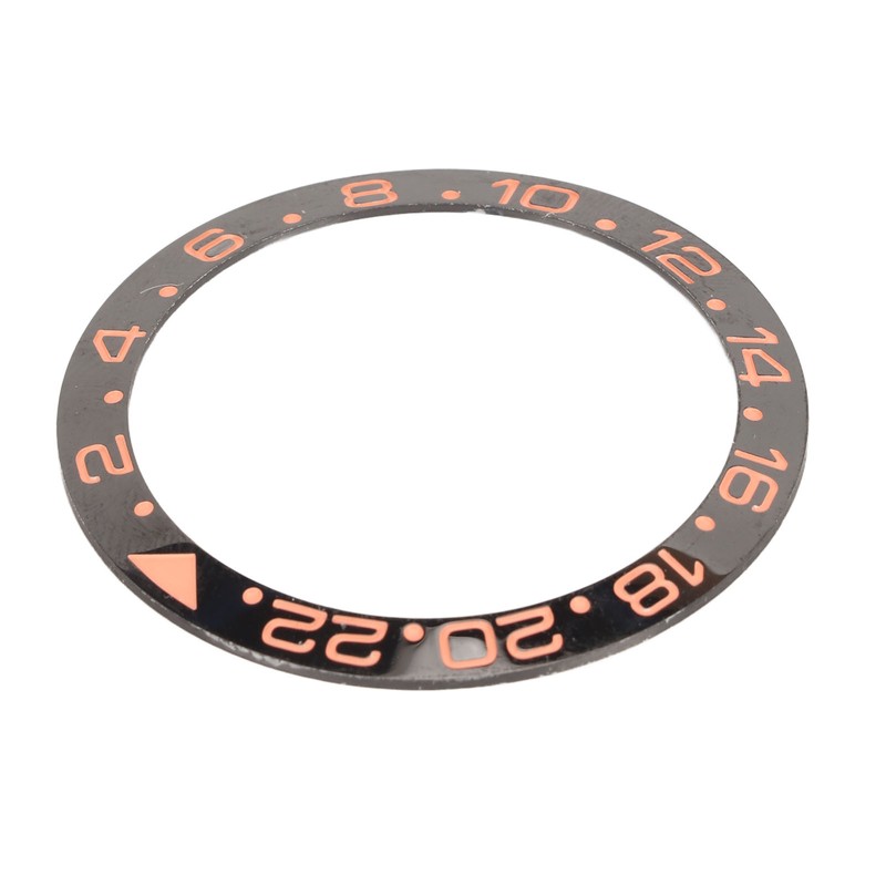 Watch Bezel Insert 38mm Black Base Rose Gold Digit Ceramic