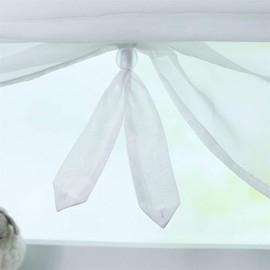 ESLIR Roman Blind with Tabs, Transparent Tab-Top Kitchen Curtains, Modern Voile, 1 Piece