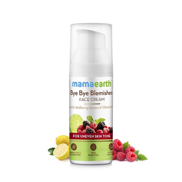 Mamaearth Bye Bye Blemishes Face Cream Pigmentation and Blemish Removal with Mulberry Extract and Vitamin C 30ml