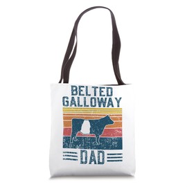 Best Cow Dad Men - Vintage Cattle Belted Galloway Tote Bag