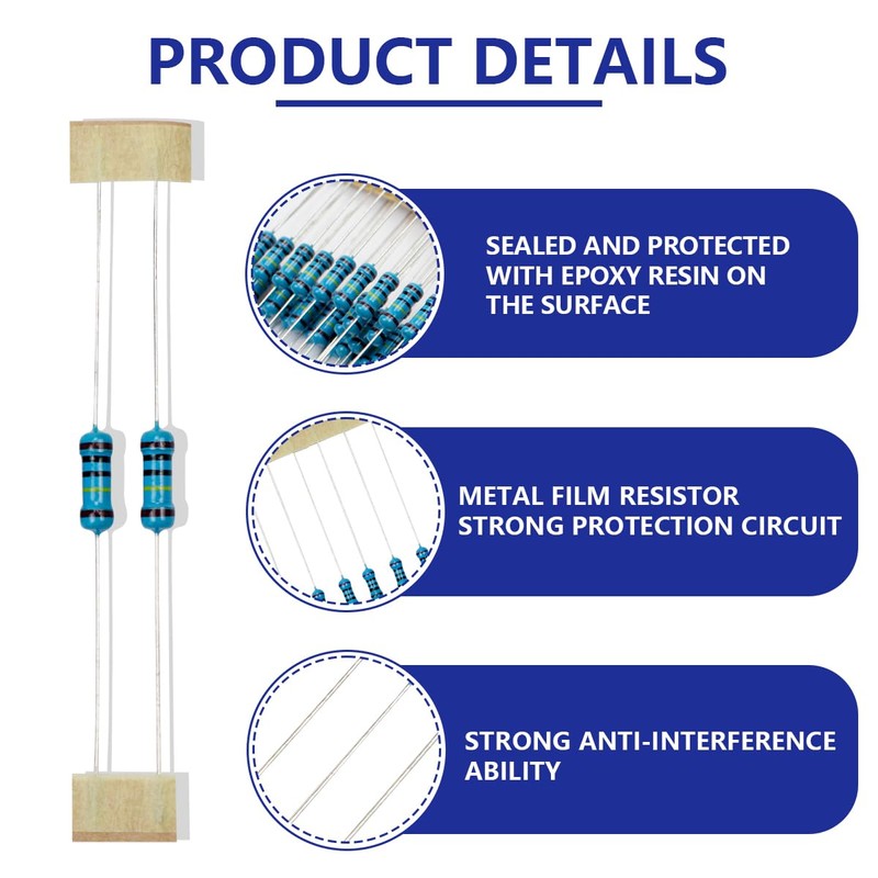 Innfeeltech 1/2 W 1% Tolerance 1M Ohm Metal Film Resistor
