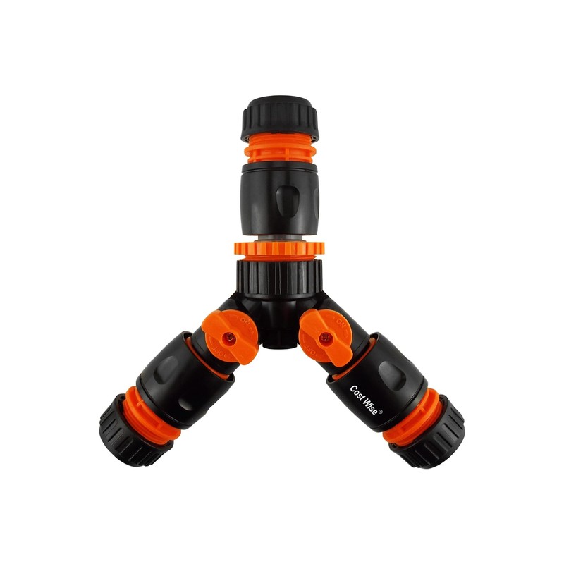 3 Way Garden Hose/Irrigation Pipe Splitter/Diverter with Flow Control valves,(Valve+3X