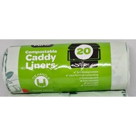 Purio Compostable Caddy Liners - 2 rolls of 20 bags. 15 litre capacity per bag