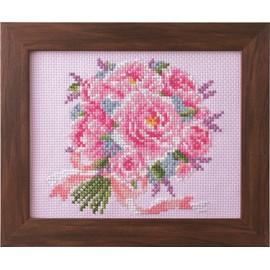 LECIEN No. 522206 Cosmo Embroidery Kit, Flower Arrangement for Seasons, Peony Bouquet