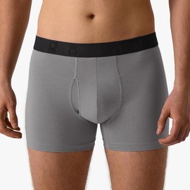 gagli Men's Cotton Stretch Boxer Briefs, Soft Breathable No-Tag Underwear, Comfort Fit Anti-Ride Up,2-Pack L+ Light Gray