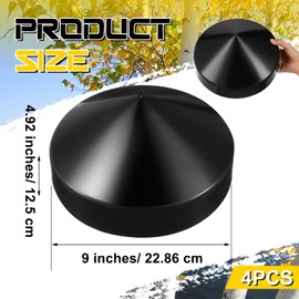 Landical 4 Pcs Marine Dock Piling Cap Piling Cone 9 x 9 x 4.92 Inches Coned Black Protective Dock Post Caps Boat Pylon Cone Edge Pole Caps for Marine Flat Top Design