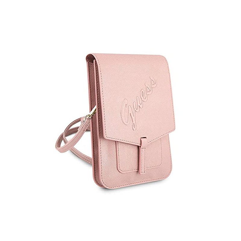 Guess Saffiano Script Bag GUWBRSAVSPI Pink