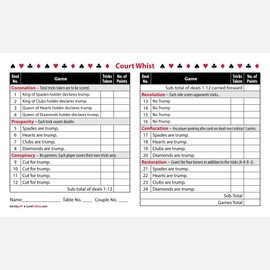 Court Whist Score Pads (5 Pads, 50 Sheets Each) Enjoy The Original! Proudly Made in The USA.