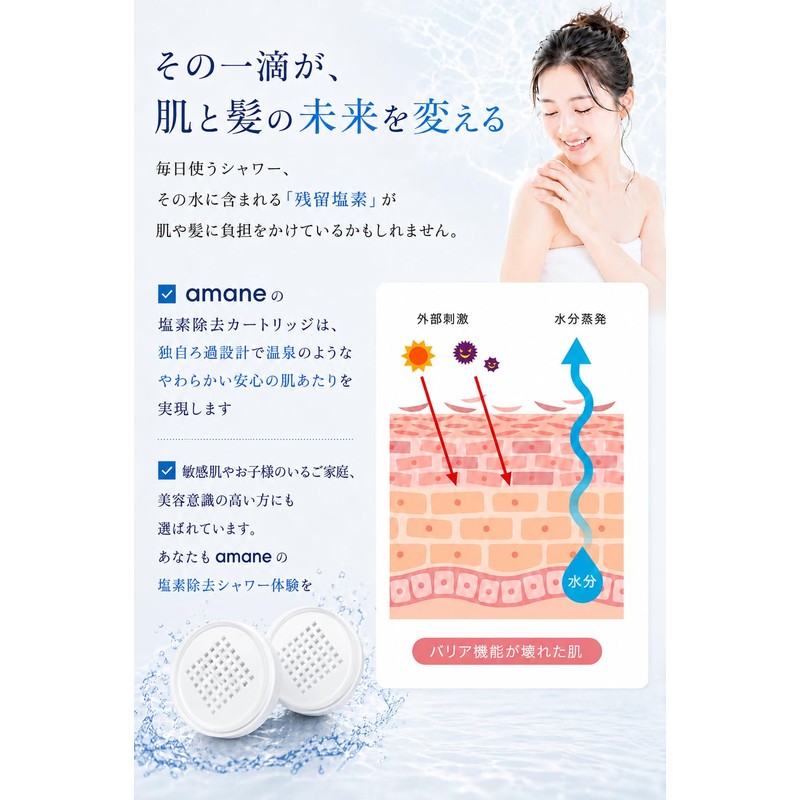 amane Chlorine Removal Cartridges 2 Pack