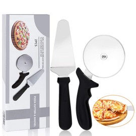 Pizza Cutter, Pizza Roller Made of Stainless Steel, Pizza Cutter, Pizza Cutter Roller, Pizza Slice 2 in 1 with Non-Slip Handle, for Large and Small Pizza