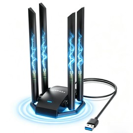 NEWFAST 1300Mbps Chiavetta WiFi, 4 * 6dBi Antenna WiFi USB per PC Dual Band