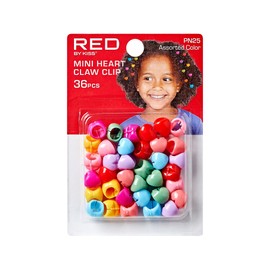 RED by Kiss 36 Pieces Kids Mini Claw Barrettes, Self-Hinge Plastic Hair Clips for Girls Toddler Kids Baby, 80s 90s Cute Colorful Hair Pin Hair Accessories (Mini Heart)