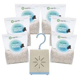 EarthKind Stay Away Moths - Moth Deterrent for Closet, Pantry & More - DIY Pest Control Pouches for Moths - with Cedarwood Oil & Geranium Oil - 6-Pack with Extended Release Pouch Pod