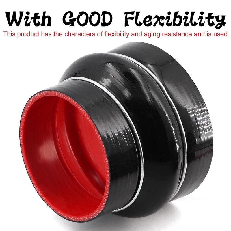 TuoLauthon Straight Black Silicone Reducer Hump Coupler ID 4 to