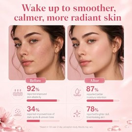Mascarilla facial con colágeno durante la noche | Cuidado de la piel coreano, elasticidad e hidratación, no pegajoso, máscara de piel de vidrio viral