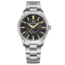 Orizontime Pagani Design Watches for Men, 38mm Dial, Stainless Steel, 100m Waterproof, Quartz, VH31 Movement (Marble Black)