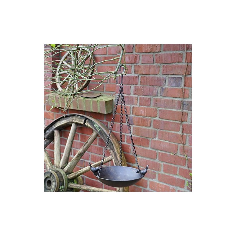 Cute Antique Brown Hanging Bird Bath