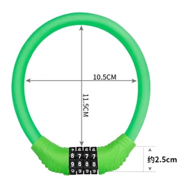 Bicycle Lock, Dial Lock, Keys, Wire Lock, 4-Digit Dial, Can Change the Dial PIN Code, Length 15.7 inches (400 mm), Diameter 4.1 inches (10.5 cm), Free Password Setting, No Key Required, Anti-Theft,