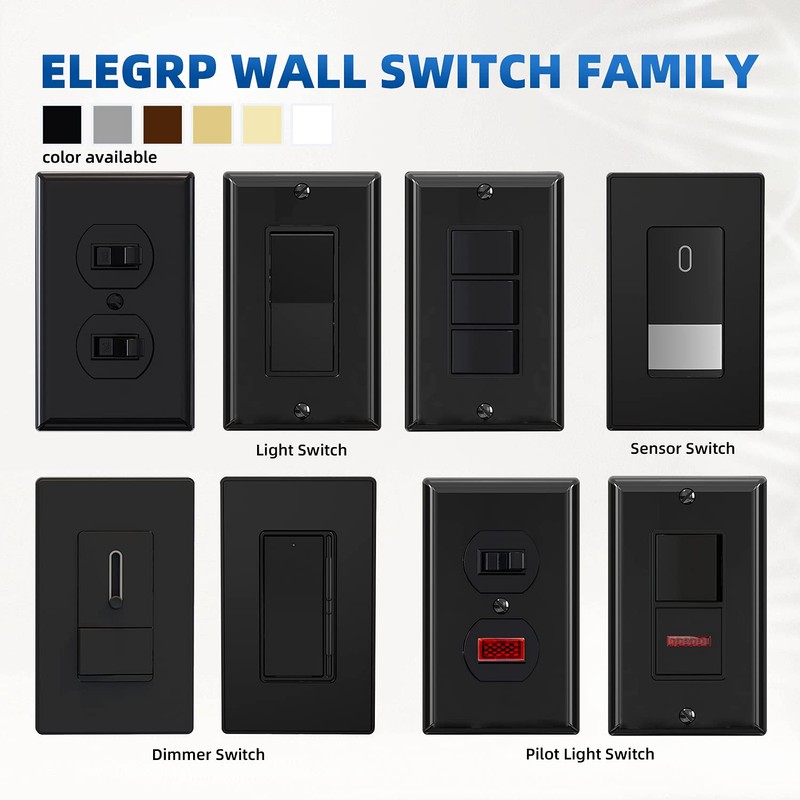 ELEGRP Double Toggle Light Switch, Two Single Pole Electrical Dual