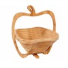 GMMH Foldable Basket Bamboo Decorative Bowl, Fruit Bowl, Wood Apple