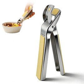 Stainless Steel Hot Plate Gripper, Anti Scald Plate & Bowl Holder Clip with Non-Slip Silicone Pads, Plate Gripper for Removing Hot Bowls Dinner Plates Pizza Pan from the Oven Microwave Air Fryer