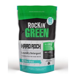 Rockin' Green Laundry Detergent, Plant Based, All Natural Laundry Detergent Powder, Vegan and Biodegradable Odor Fighter, Safe for Sensitive Skin (Hard Rock 90 Loads - AC/DSea Breeze)