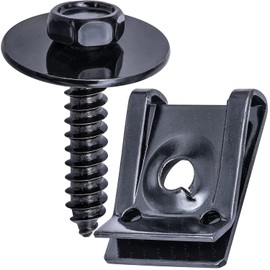 Rexka 20 Sets M4.2 Universal Fender Liner Engine Splash Shield Hex Head Screw & U Nut Kit for GM Chevy Ford Buick JeepChrysler - Multipurpose - Type B