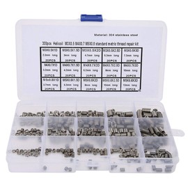 300 Pcs Thread Repair Kit, Stainless Steel Metric M3 M4 M5 Wire Thread Inserts Steel Sheath Screw Repair Sleeve Assortment Kit for Automotive Repairs