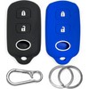 2-pcs Click&Fit Silicone Key Fob Covers for 1998-2008 Toyota Camry