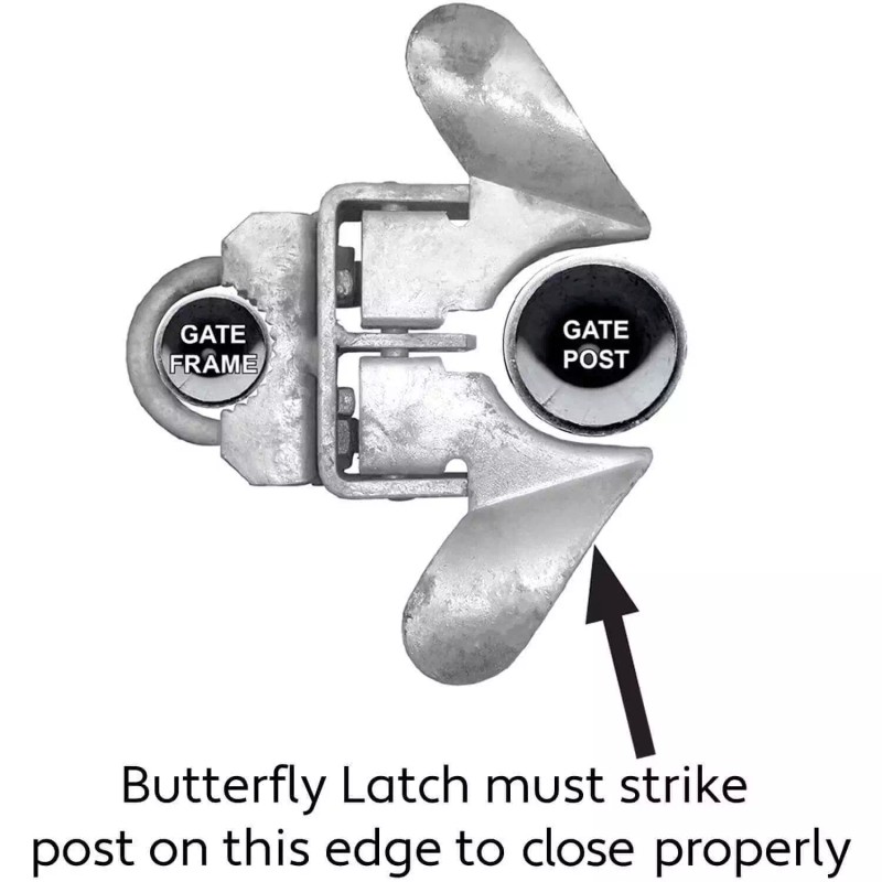 Jake Sales Chain Link Fence Butterfly Gate Latch - 1-3/8"