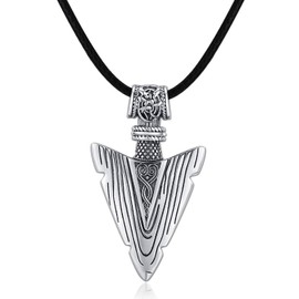 CHENGHONG Wolf Necklace 925 Sterling Silver Viking Necklace Wolf Head Amulet Ornaments Vegvisir Pendant Viking Jewellery for Men Women, Sterling Silver