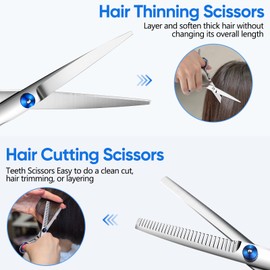 Hair Cutting Scissors,Professional 6.5 in Right Hand Razor Edge Barber Scissors Hair Cutting Shears Stainless Steel Hairdressing Shears Haircutting Scissors for Man Woman Adults Babies at Home Salon