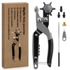 Leather Hole Punch Tool Set [Upgraded], Diyife Multi-Function Revolving Punch