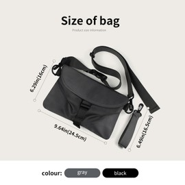 WisePoint Mens Crossbody Bag, Nylon Satchel Bag Shoulder Bag with Strap and Handle, Small Messenger Bag Mens Chest Bag for Shopping, Walking, Travel (black)
