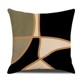 ZHAOMIMI Set of 4 Decorative Cushion Covers, Cotton Linen Cushion Cover, Decorative Cushion, Sofa Cushion for Couch, Car, Bedroom, 45 x 45 cm (Abstract Painting)