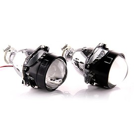 Pair of DDM Tuning Bi Xenon Retrofit Mini H1 Projectors V3 Ultra,2.5in, W/DDM Slim 35W HID Kit and Mini Gatling Gun Shrouds, (DDM35W.4300K)