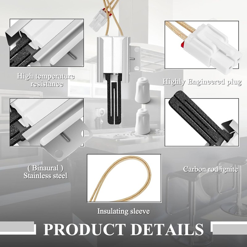 CARBOLE Gas Range Oven Stove Cooktop Flat Ignitor Igniter Replaces