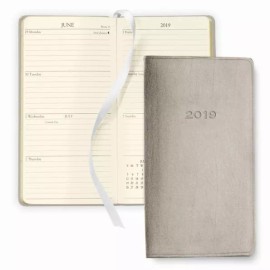 Gallery Leather 2019 / 2020 Gallery Leather Monthly / Weekly Pocket Planner Agenda Taupe