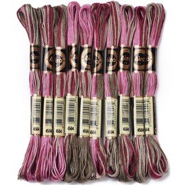 CABODYALS 6 Strands Cross Stitch Threads Embroidery Floss Thread Bulk Purple Variegated Friendship Bracelet String Polyester Threads for Jewelry Making Sewing Cross Stitch Craft Knitting DIY Supplies