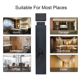 Black Slide Barrel Door Bolt Lock with Screws for Bathroom, Toilet, and Shed Doors - Internal Door Latch (6 inches)