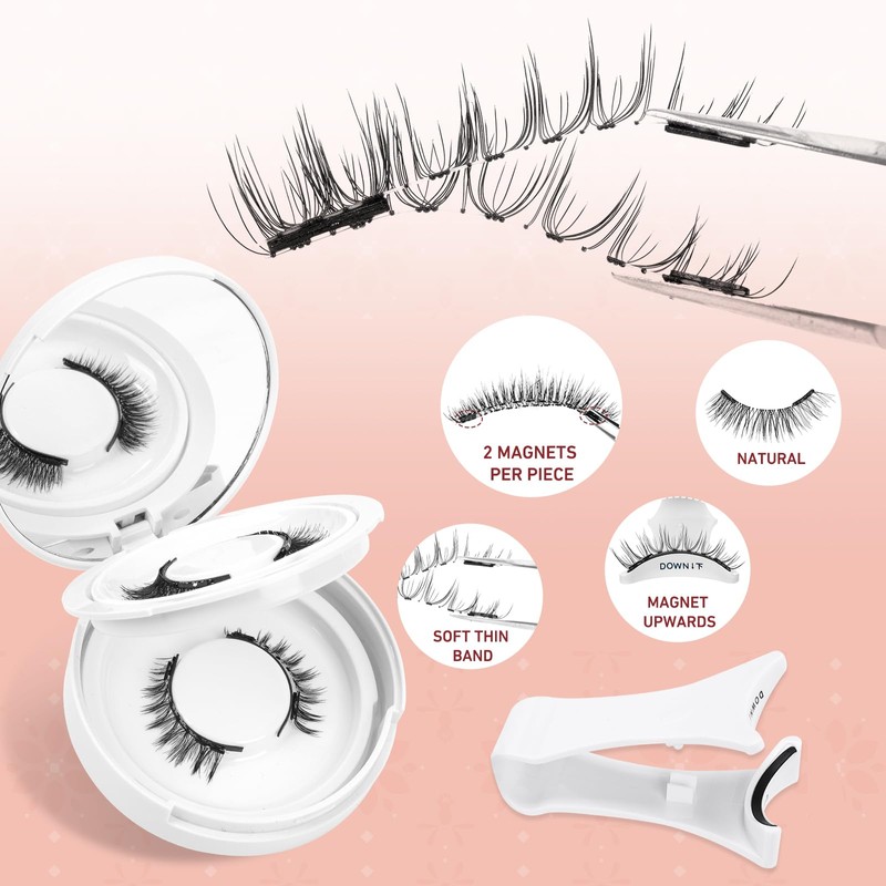 Higu clace Magnetic Eyelash Kit with Applicator, Reusable Magnetic Lashes