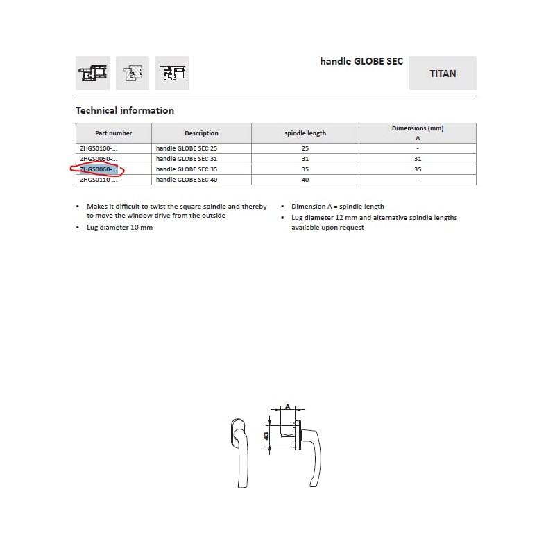 Tilt Turn Window Handle (White)