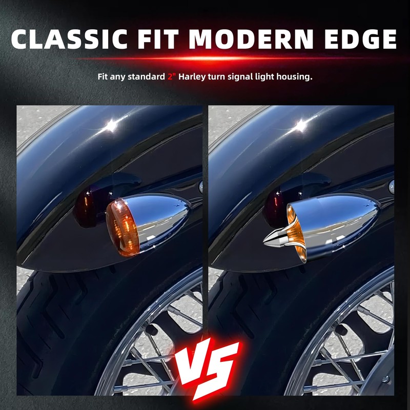 FATECIM 2" Turn Signal Light Covers Turbine Replacement Amber Lenses