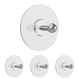 Orimade Shower Caddy Round Adhesive Replacement Stickers Shelf Basket Strips Suction Tapes Large Strong Hook for Bathroom Kitchen Storage Corner Transparent Shelves Wall Mount 2.36", 4 Pack