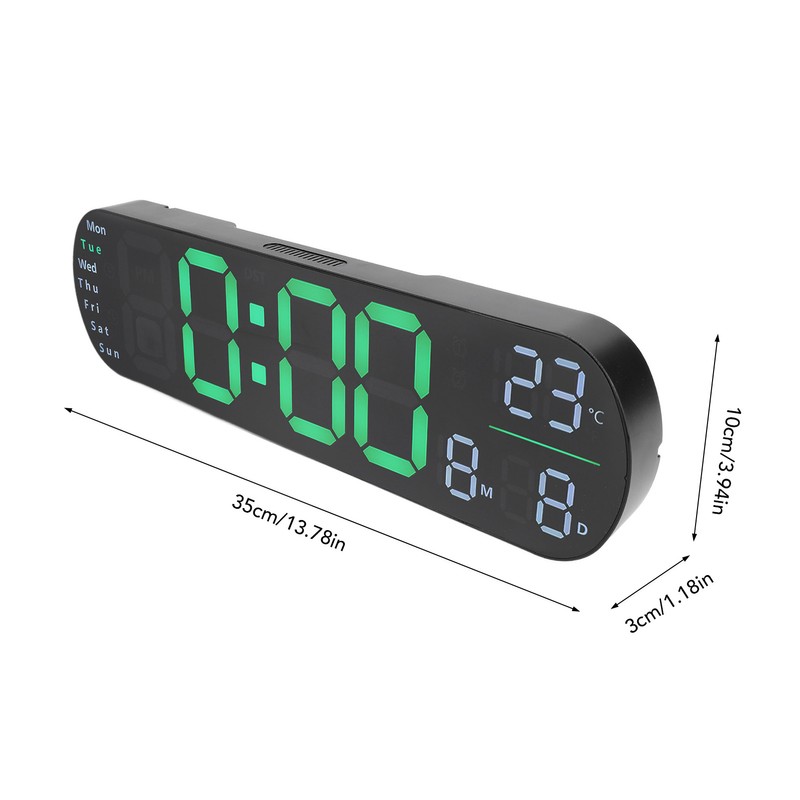 Digital Wall Clock Large Display with Remote Control Auto Brightness