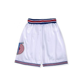 MEBRACS Men's Space Movie Shorts Basketball Shorts Sports Pants S-XXL White (Medium)