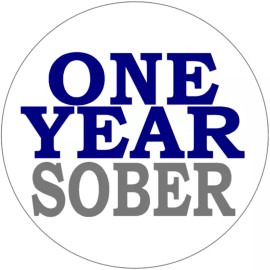 Kiwi Gifts One Year Sober - 3 Pack Circle Stickers 3" x 3" - Sobriety