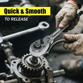 Yalblee 6-Piece Flex Head Ratchet Set, Swivel Head Ratchet Wrench with 1/4", 3/8", 1/2" Drive, Swivel Ratchet with Extension Bar, 72-Tooth Flexible Wrench Handle, 180° Adjustable with EVA Foam