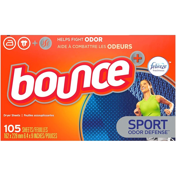 Bounce Fabric Softener Dryer Sheets, Pure Sport, 105 Count